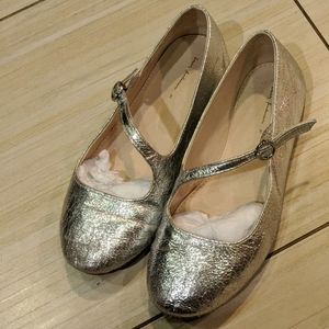 Zara girls silver flats